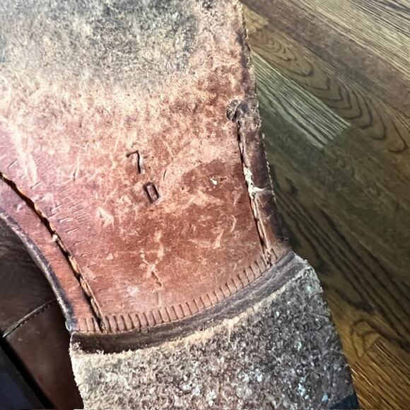 Cole Haan Italian Leather Split Toe Oxford Dress Shoe Mens 7D Brown Apron Toe - Picture 5 of 7